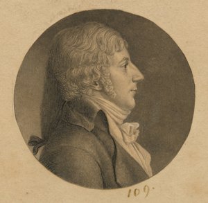Niet-geïdentificeerde man door Charles Balthazar Julien Févret de Saint-Mémin
