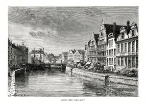 De Korenkaai, Gent, Vlaanderen, België, 1879 door Charles Barbant