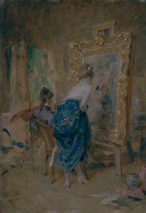 Het model van de kunstenaar, 1874 door Charles Bargue