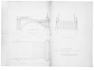 Ontwerp en elevatie voor Westminster Bridge door Charles Barry