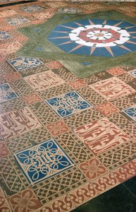 Detail van de lobbyvloer in het House of Lords door Charles Barry