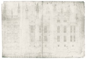 Tekening voor de Houses of Parliament, ca. 1836-40 door Charles Barry