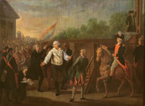 Lodewijk XVI (1754-93) aan de voet van het schavot, 21 januari 1793