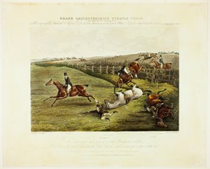 Een rijke scène, van de Grand Leicestershire Steeplechase