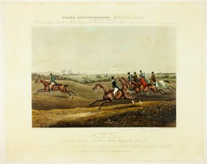 In het tempo, van de Grand Steeplechase over Leicestershire door Charles Bentley