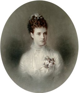 Portret van keizerin Maria Fyodorovna van Rusland, 1890s door Charles Bergamasco