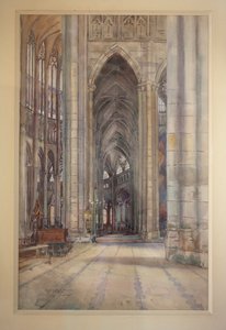 Interieur van de kathedraal van Beauvais, ca. 1896 door Charles Bernier