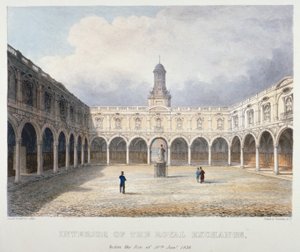 Binnenplaats van de Royal Exchange, City of London, 1838 door Charles Bigot