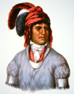 Ledagie, een hoofd van de Creek People, naar een schilderij van 1825 door Charles Bird (after) King