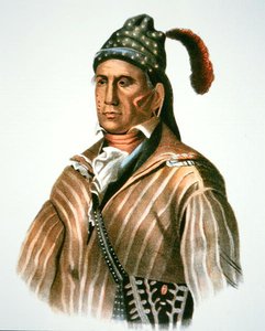 Menawa, hoofd van de Creek-mensen, naar een schilderij van 1826 door Charles Bird (after) King