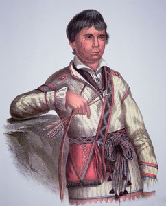 Mistippee, zoon van Yoholo-Micco, hoofd van de Creek People, naar een schilderij van 1826