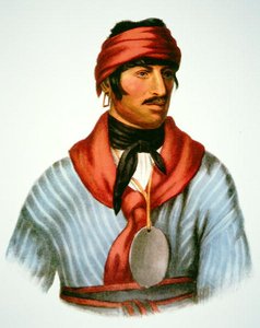 Selocta, een hoofd van de Creek People, naar een schilderij van 1825 door Charles Bird (after) King