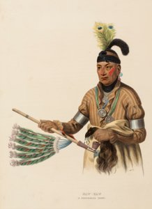 NAW-KAW. A WINNEBAGO CHIEF, uit History of the Indian Tribes of North America. door Charles Bird King