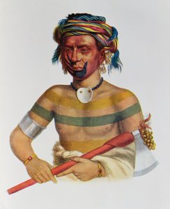 Shau-Hau-Napo-Tinia, een Iowa Chief, 1837, illustratie uit 