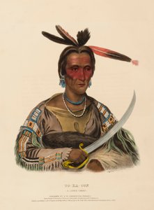TO-KA-CON. A SIOUX CHIEF, uit History of the Indian Tribes of North America. door Charles Bird King