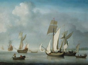 Windstil aan de Kust door Charles Brooking