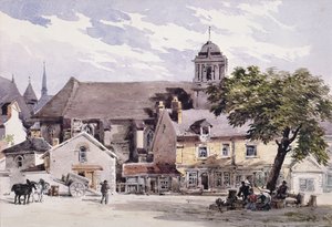 Het posthuis in Amboise door Charles Claude Pyne