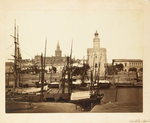 Kathedraal, Torre del Oro en Guadalquivir rivier, Sevilla