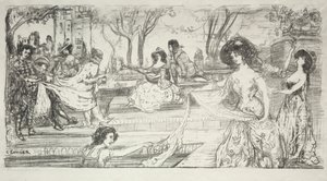De gitariste door Charles Edward Conder