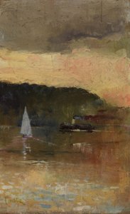 Zonsondergang, Sydney Harbour door Charles Edward Conder