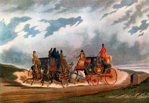 Half Way Leeds koets, 1837 1927 door Charles Cooper Henderson