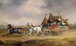 Postkoetsen op de weg: De Louth-London Royal Mail op volle snelheid