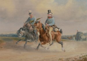 Reisgenoten, of een scène op de weg in Frankrijk door Charles Cooper Henderson