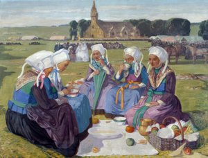 Vrouwen van Plougastel bij de Pardon de Saint Anne-La-Palud