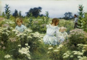 Tussen de Wilde Bloemen door Charles Courtney Curran