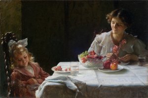 Ontbijt voor drie door Charles Courtney Curran