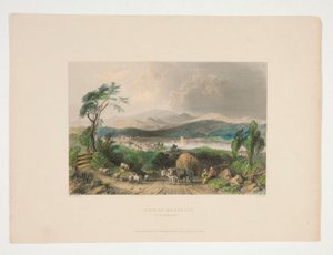 Uitzicht op Meredith, New Hampshire, illustratie voor Nathaniel Parker Willis