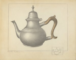 Pewter theepot door Charles Cullen
