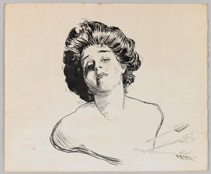 Portret van een Meisje door Charles Dana Gibson