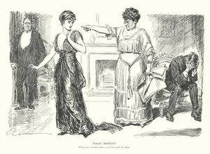 Tragische momenten, wanneer je moeder je beste meisje de deur wijst door Charles Dana Gibson