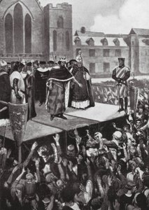 Edward I spreekt zijn onderdanen toe door Charles Daniel Ward