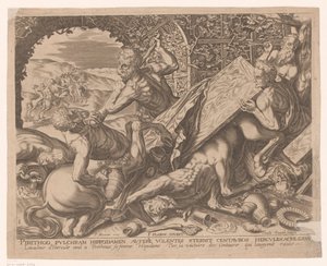 Hercules doodt de centaur Eurytion door Charles David
