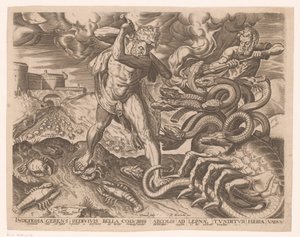 Hercules verslaat de hydra van Lerna door Charles David