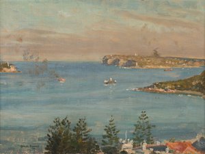 Uitzicht op Sydney Heads vanuit het noorden van de stad door Charles David Jones Bryant