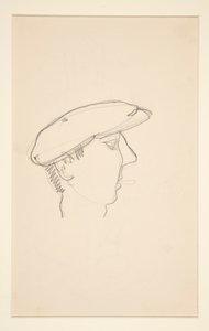 Hoofd van een man die rookt (recto); Vrouw met paraplu (verso) door Charles Demuth