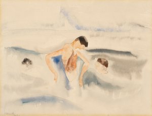 Drie Figuren in Water door Charles Demuth