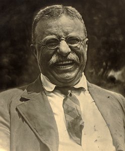 Theodore Roosevelt lachend, c.1910 door Charles Duprez