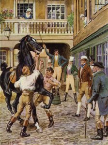 Illustratie voor The Amateur Gentleman door Jeffery Farnol door Charles Edmund (after) Brock