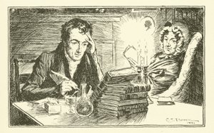 Charles Lamb, met zijn zus, Mary (gravure) door Charles Edmund Brock