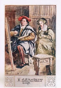 Ik zit vaak een uur of langer te kijken naar Hans Holbein aan zijn penseel door Charles Edmund Brock