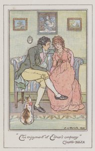 Illustratie voor Sense and Sensibility door Jane Austen door Charles Edmund Brock