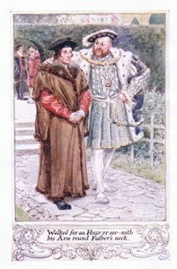 Wandelde een uur of zo..met zijn arm om vaders nek door Charles Edmund Brock