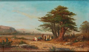Kamp Opzetten, Met Rustende Kamelen door Charles Edouard (attr.to) Frere