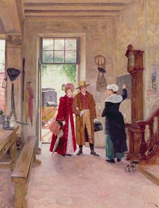 Aankomst bij de herberg door Charles Edouard Delort