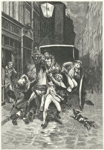 De arrestatie van Georges Cadoudal, Bretonse samenzweerder tegen het Franse revolutionaire regime door Charles Edouard Delort