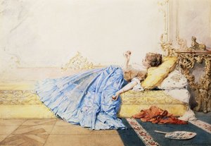 Een Peinzend Moment door Charles Edouard de Beaumont
